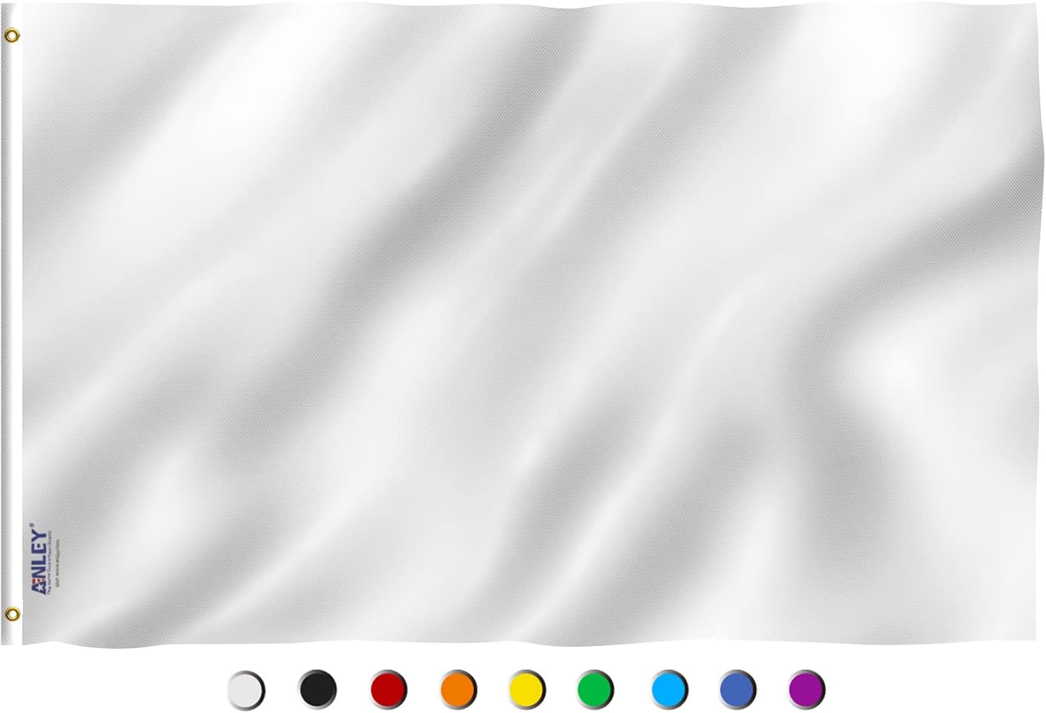 Flags - Anley Fly Breeze 3x5 Foot Solid White Flag - Vivid Color and Fade Proof - Canvas Header and Double Stitched - Plain White Flags Polyester with Brass Grommets 3 X 5 Ft