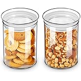 ZENS 27oz Glass Jars with Airtight Lid Set of 2, Clear Glass Storage Containers, Glass Kitchen Canisters with Airtight Lids, Coffee Jars for Brown Sugar, Pantry Organization