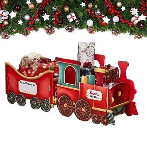 Vipomkowa Santa Gift Train, Christmas Train, Cardboard Toy Trains Santa Express Trains Gifts Box Xmas Decor Present Storage Diy Personalized Holiday Decoration For Kid Adult