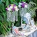 2 Pcs 19.3 inches Tall Crystal Flower Stand Wedding Road Lead Tall Flower Holders Centerpiece Crystal Flower Chandelier Metal Flower Vase for Reception Tables Wedding Supplies