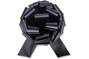 HCHENBOW Large 12" Pull Bow, 2 Pcs Gift Bow for Present, Wrapping, Bikes, Appliances, Christmas, Parties, Decorations on Tables (Black)