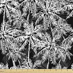 Ambesonne Vintage Palm Fabric by The Yard, Print of