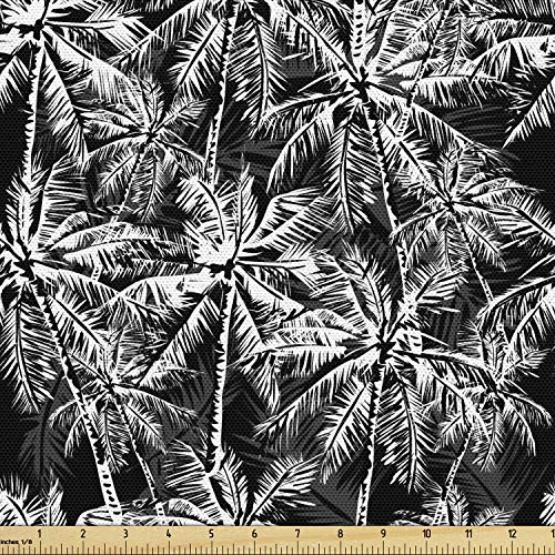 Ambesonne Vintage Palm Fabric by The Yard, Print of