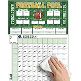 BrightenKidz Football Pool Squares Board 2026 (16x25) - Double lamination, Easy to Write-Erase & Reuse - Football Party Decorations & Games - Big Game Party Supplies (100 Grids)