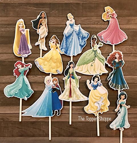 12 Cupcake Toppers Disney Princesses