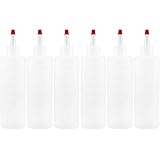 Cornucopia 8oz HDPE Plastic Squeeze Bottles w/Yorker Tips (6-Pack), Empty Refillable Bottles for Arts, Crafts & Kitchen (6 Pa