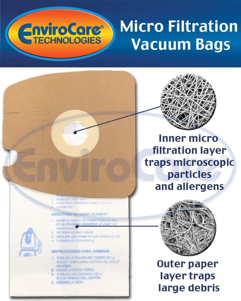 EnviroCare Replacement Micro Filtration Vacuum Bags made to fit Eureka Style MM Eureka Mighty Mite 3670 and 3680 Series Canisters 9 Bags