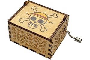 storcfe Music Box for One Piece, Mini Hand-Cranked Engraved Wooden Music Box Gifts for Valentine's Day/New Year/Birthday, Anime Gifts for Family/Friends/Kids/Girlfriend/Boyfriend