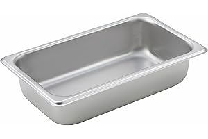 Winco 1/4 Size Pan, 2 1/2-Inch, Stainless Steel, 1 Count (Pack of 1)