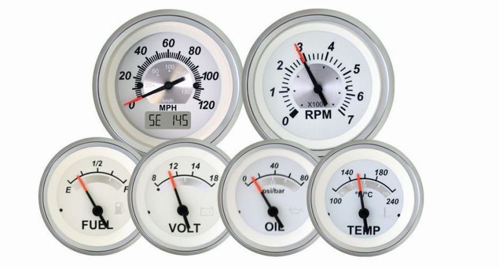 Veethree White Sterling 6 Gauge Kit with GPS Speedometer