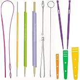 FQTANJU 15 Pcs Quick Turn Fabric Set, Multifunctional Loop Turner &amp; Point Turner Tool Kit for Sewing, Drawstring Threading, Elastic Insertion, Crafting &amp; DIY Projects &ndash; Practical Sewing Accessories
