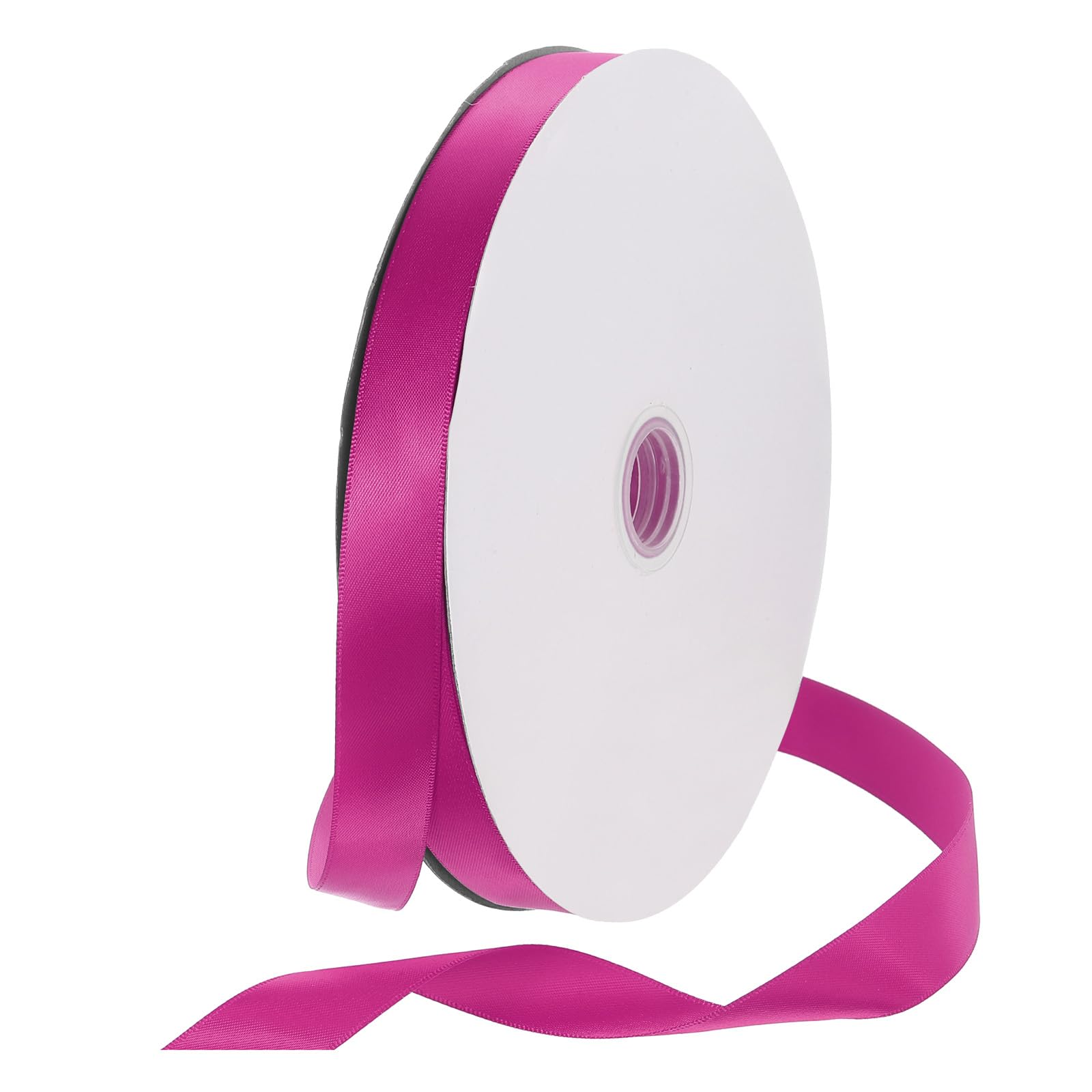 Rebower 20mm Satin Ribbon 91m Thick Double Face Grosgrain Silk Ribbon, [for Gift Wrapping, Hair Bows, Wedding, Cake, Flower] - 100 Yard/300ft/ Rose Red — image 1