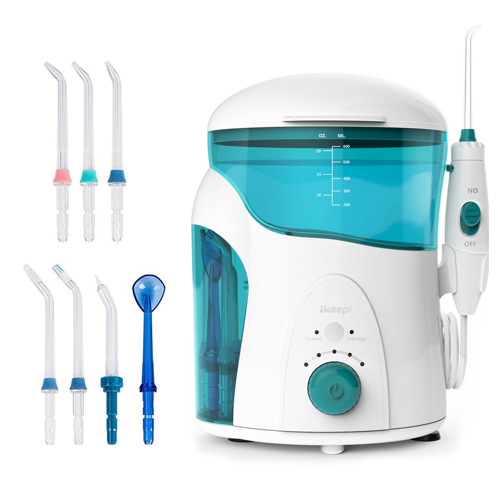 Ikeepi Irrigador Dental Oral Portatil Electrico con Cabezales ml Depósito de Agua