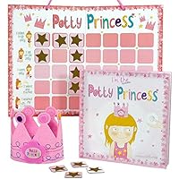 Princess Potty Training Gift Set with Book, Potty Chart, Star Magnets, and Reward Crown for Toddler Girls. Comes in Castle Gift Box.