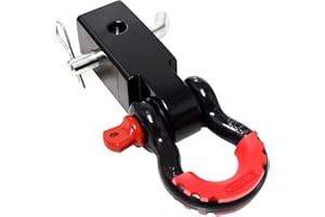 LIBERRWAY Shackle Hitch Receiver 2 inch, 41918 Lbs Break Strength Never Rust Receiver Shackle Bracket Heavy Duty and Solid with 3/4'' D Ring Shackle, Towing Accessories Compatible with Trucks Jeeps