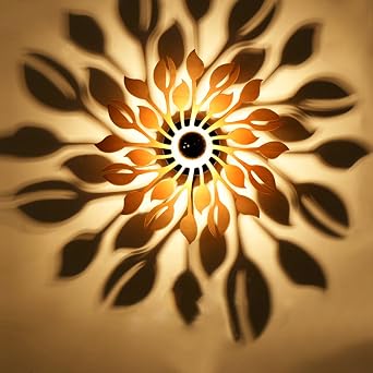 Bcyem E27 Modern Wandleuchte Holz Kreative Blume Wandlampen