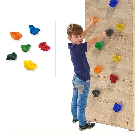 6er Set Klettersteine für Spielturm oder Kletterwand aus PE inkl. Befestigungsmaterial