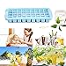 Ice Cube Trays with Lid, with 2 Stainless Steel Mixing Spoon, for 36 Square Cubes Flexible Easy Release Freezer Molds Blue By GESCHOK