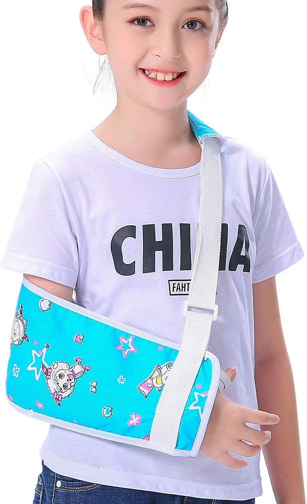 Kids Arm Sling for Boys Girls Blue Little Pleasant Goat Shoulder Sling