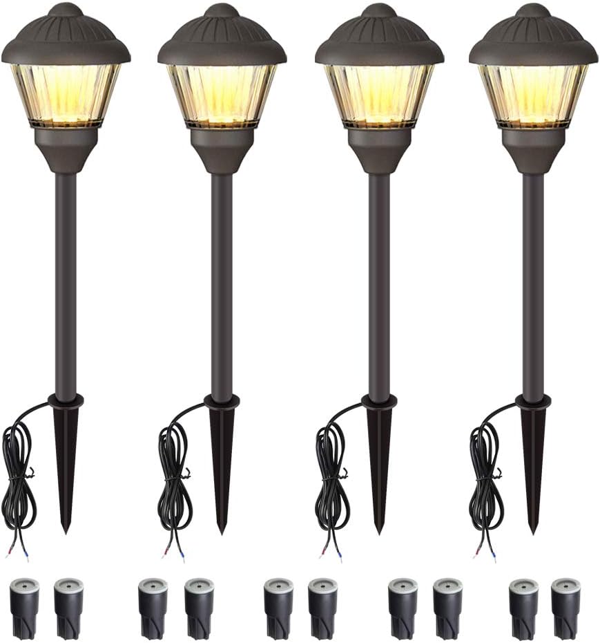 VOLISUN Pathway Lights Outdoor,4 Pack 12V Low Voltage Waterproof