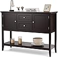 Giantex Buffet Sideboard, Wood Storage Cabinet, Console Table with Storage Shelf, 2 Drawers and Cabinets, Living Room Kitchen Dining Room Furniture, Wood Buffet Server (Coffee Brown)