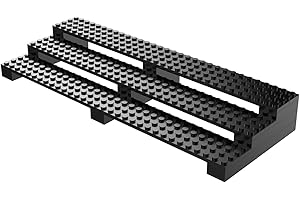 popbricks Brick Minifigure Display Stand – 3-Tier Display Case for Lego Minifigures – Holds 35 Figures – Black Organizer Shelf for Collectors | Great Gift for Minifigure Lovers