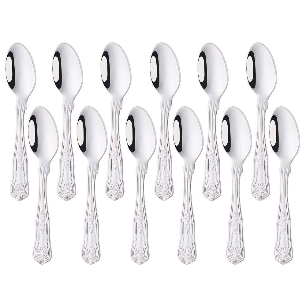 Buyer Star 12 Pieces Espresso Spoon Set, Stainless Steel Silver Coffee Spoons, Cutlery Set for Condiments Espresso and Demitasse