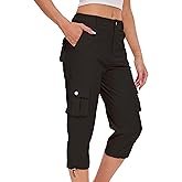 DAOAO Cargo Capris for Women Hiking Pants Casual Summer Quick Dry Outdoor Travel Pull On Capri with 6 Pockets