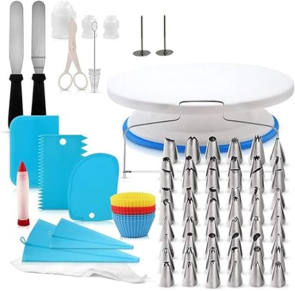 Surenhap 106 Pcs Kit De Patisserie Avec Ustensiles Outil De Decoration De Gateau Set Fournitures Gateau Platine Vinyle Tube De Fondant Cuisine Outil Amazon Fr Cuisine Maison