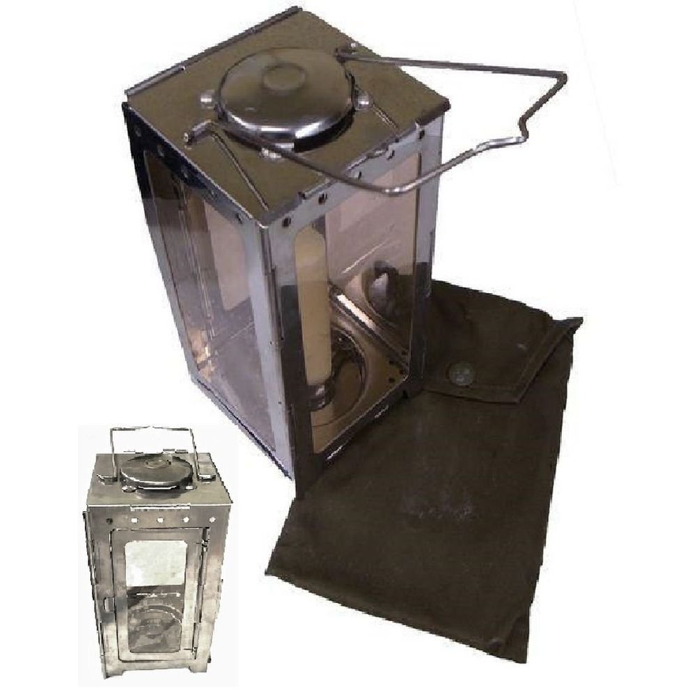 Original Swiss Army Folding Lantern and Candle Lantern in Case Swiss