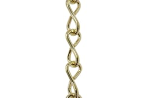 RCH Hardware CH-S50-16-PB-3 | 14 Gauge Decorative Solid Steel Single Jack Fixture Chain | 3 Foot Increments | Polished Brass Finish