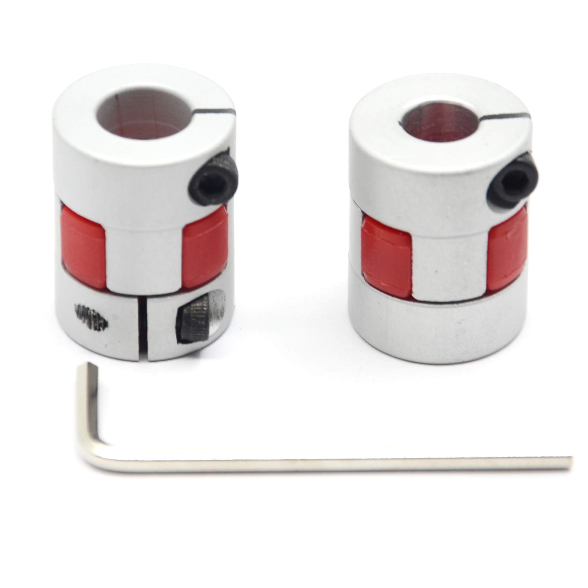 Befenybay 2PCS 8mm to 10mm Aluminium Plum Flexible Shaft Coupling Diameter 20mm Length 25mm Connector Flexible Coupler for 3D Printer CNC Machine and Servo Stepped Motor（8x10mm）