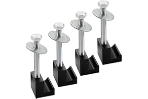 KOHUIPU Tool Box Mounting Clamps J hooks Kit for Pickup Truck, Tie Downs Aluminum J Hooks Crossover Tool box Pickup, (4 Pack, Black)