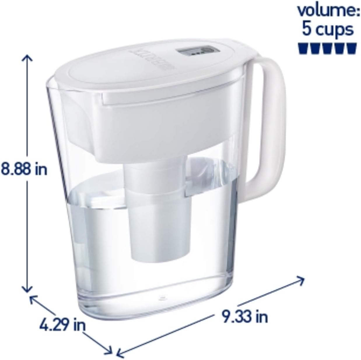 Brita Water Pitcher with 1 Filter, BPA Free, 5 Cup, White: Kitchen & Dining