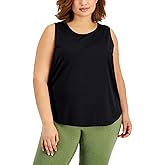 ID Ideology Women's Birdseye Mesh Tank Top Black Size 2X