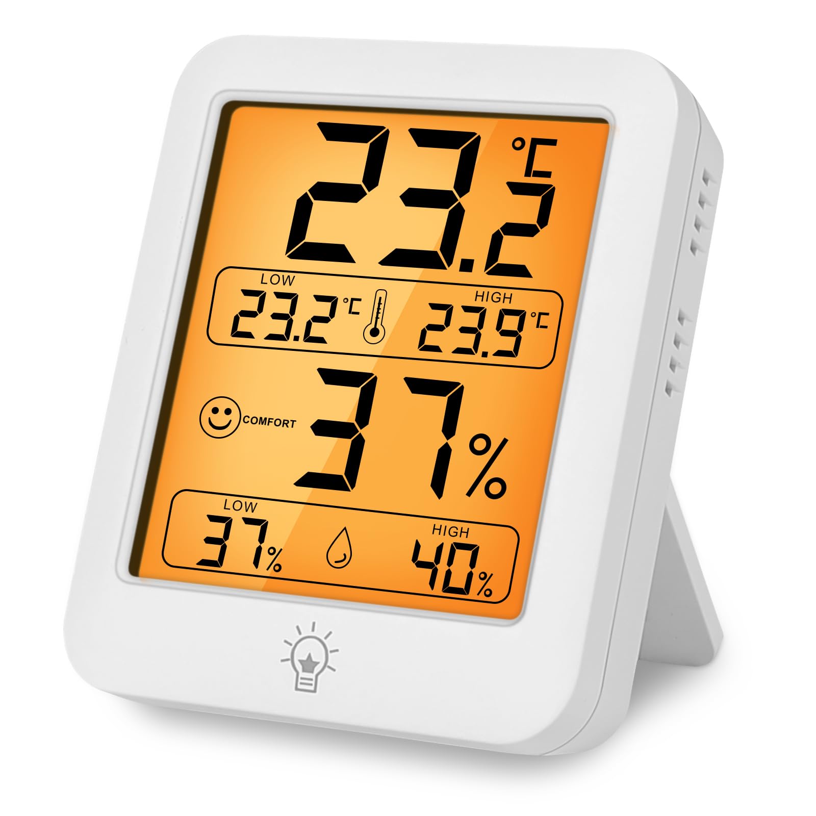 HOTUT Digital Room Thermometer Indoor Hygrometer, Digital Hygrometer with Max and Min Records for Temperature and Humidity, Temperature and Humidity Monitor for Home, Bedroom, Baby Room, Office