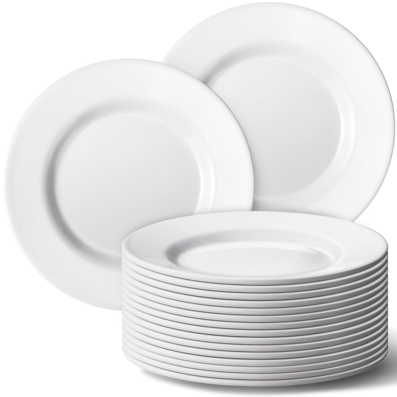 Photo 1 of Hushee 24 Pack 7 Inch White Dessert Plates/salad Dishes Set, Small Dinner Plates Round Serving Dishes for Snacks, Bread, Fruit, Cake and Salad, Home Restaurant Supplies