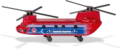 Siku 1689 Transport Helicopter Red Blue Metal Plastic Folding Rotors Toy Model