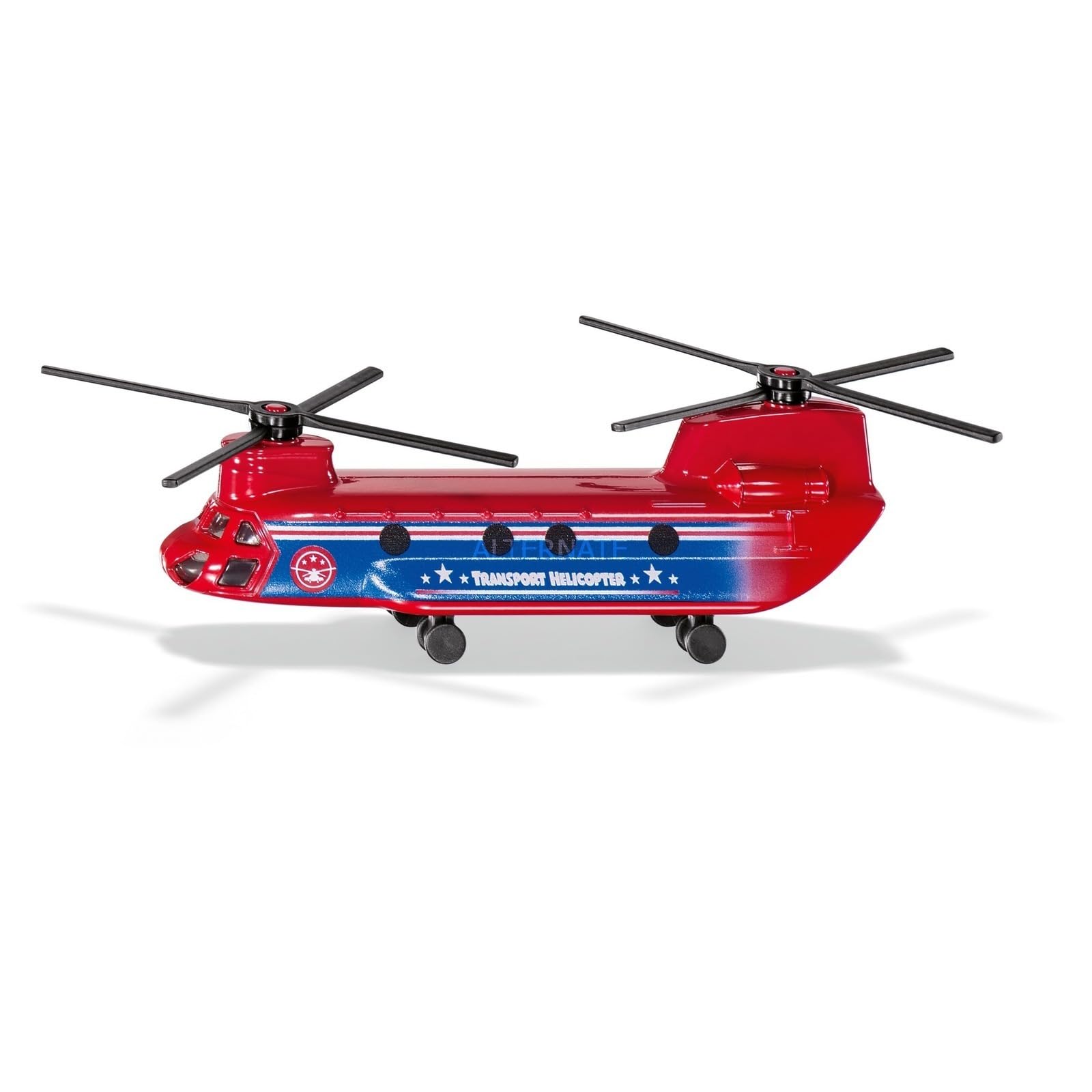 siku 1689, Transport Helicopter, Red,Blue, Metal,Plastic, Folding rotors