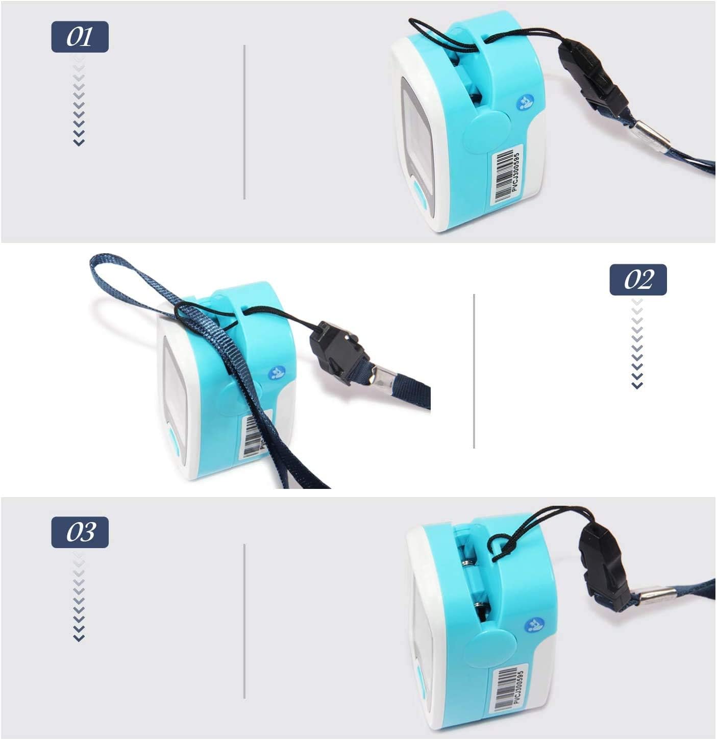 CONTEC LED CMS50M Pulse Oximeter,SpO2 and PR Value Waveform Blood Oxygen, Neck/Wrist Cord: Health & Personal Care