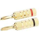 Monoprice 109436 Copper Speaker Banana Plugs Closed Screw Type (5-Pair)