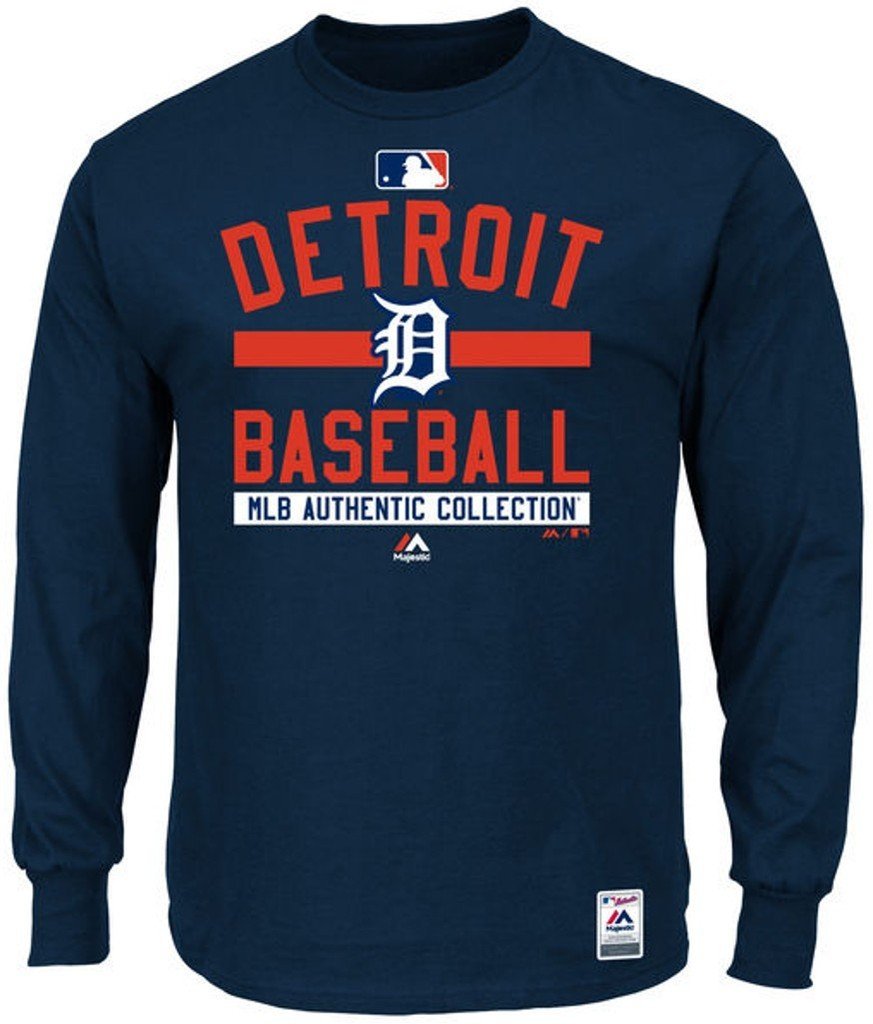 Detroit Tigers MLB S Color Block Shirt Navy Blue Big Tall S