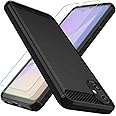 Osophter for Galaxy A05 Case: with 2pcs Screen Protector Shock-Absorption Flexible TPU Rubber Protective Cover for Samsung Galaxy A05 Phone Case(Black)