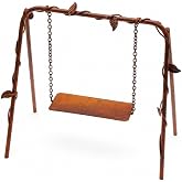 LOGOFUN Miniature Iron Rustic Swing Micro Landscape Garden Decor | Crafted From Durable Iron With Rustic Finish, Ideal For Fairy Garden, Patio, Or Dollhouse Landscape Accent