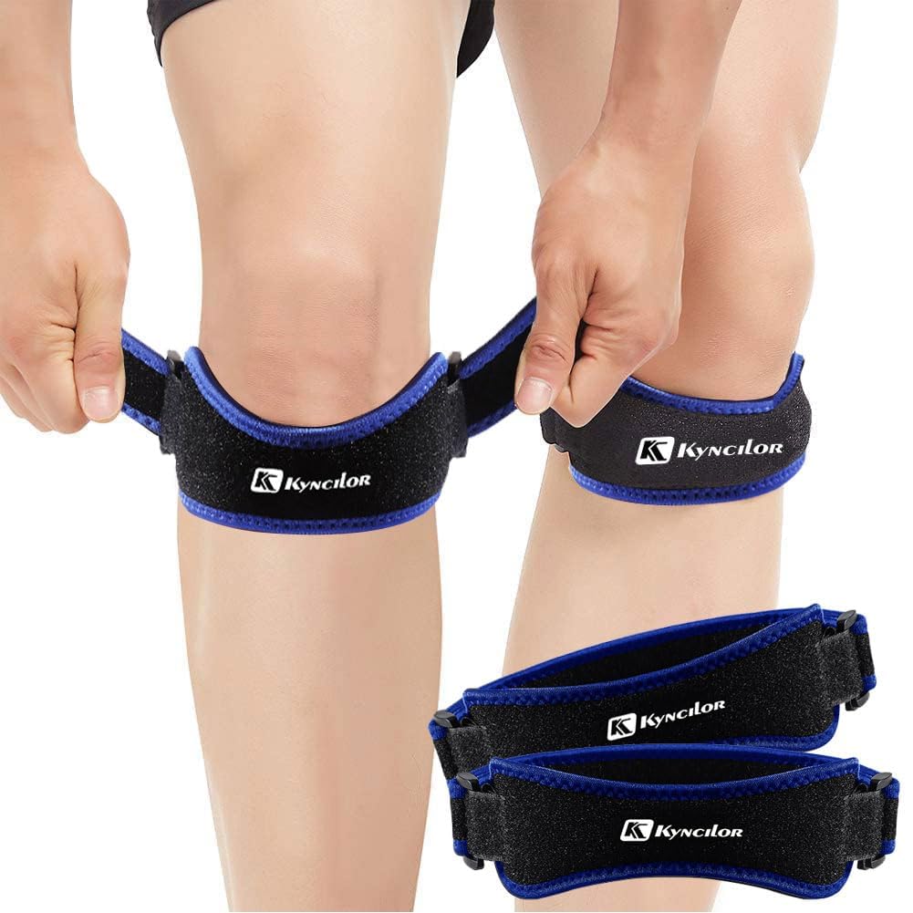 HOKIAMCN Patella Tendon Knee Strap 2 Pack, Knee Pain Relief Support Brace For Hiking, Soccer, Basketball, Running, Jumpers Knee, Tennis, Tendonitis, Volleyball & Squats (Blue)