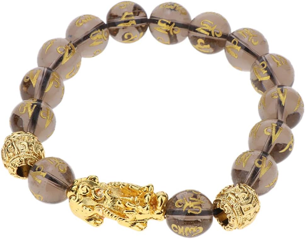 Feng Shui Porsperity Hand Carved Bead Bracelet with Pi Xiu Attract Wealth