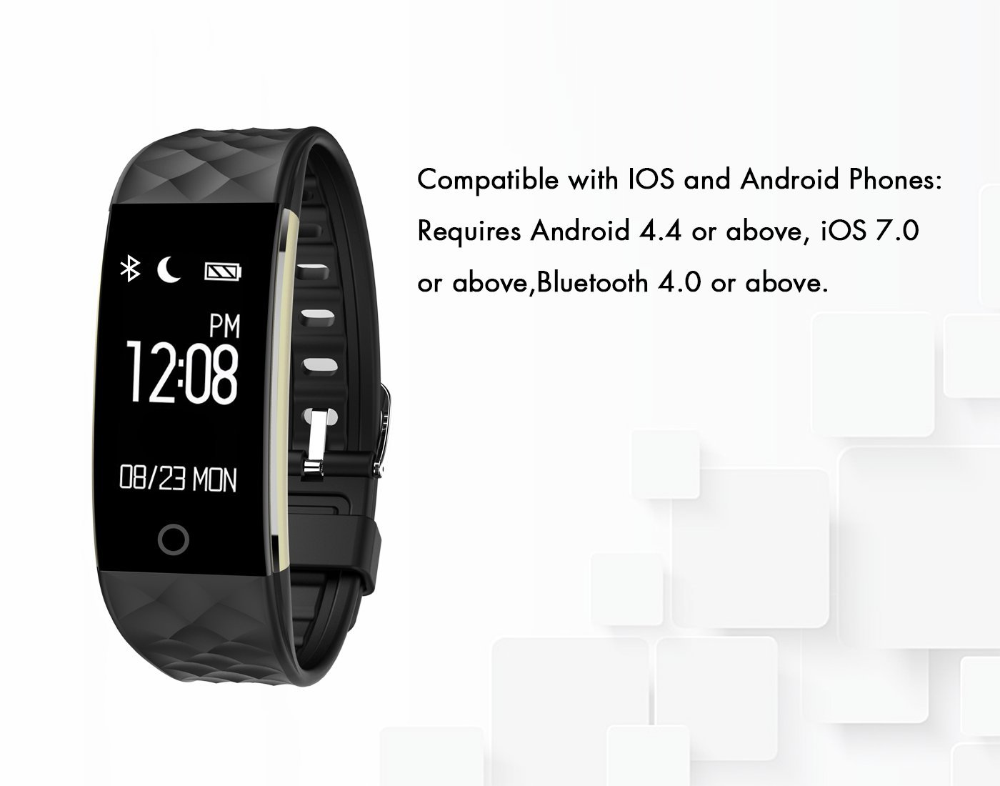 AGPTEK Fitness Tracker Watch, Upgraded Smart Band Activity Health Tracker Heart Rate Sleep