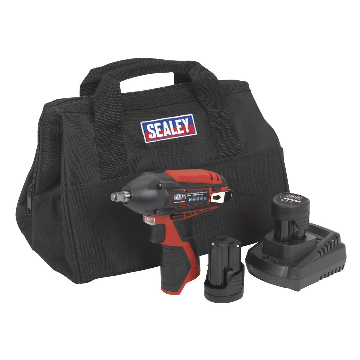Sealey 12V SV12 Series 3/8" Sq Drive Impact Wrench Kit - 2 Batteries - CP1204KIT