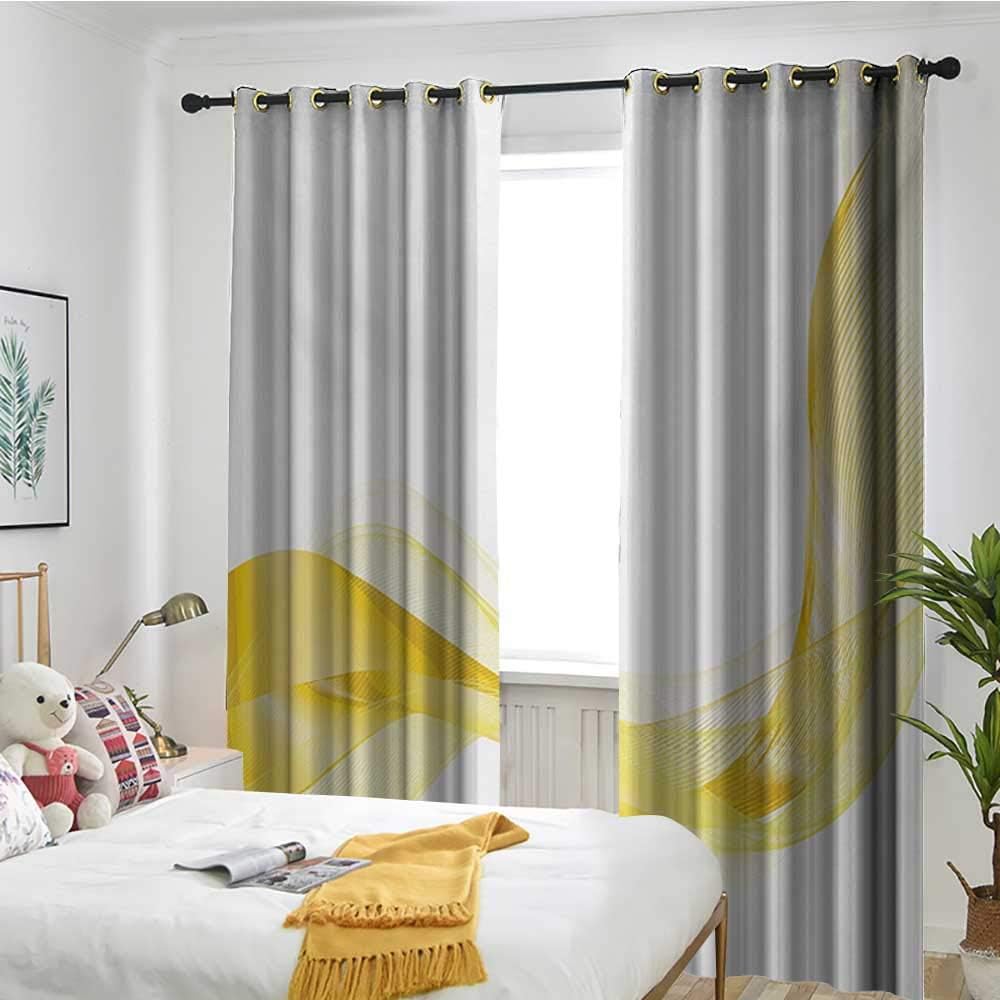 TRTK Bedroom Curtains Design Curtain Home Decoration Yellow and White