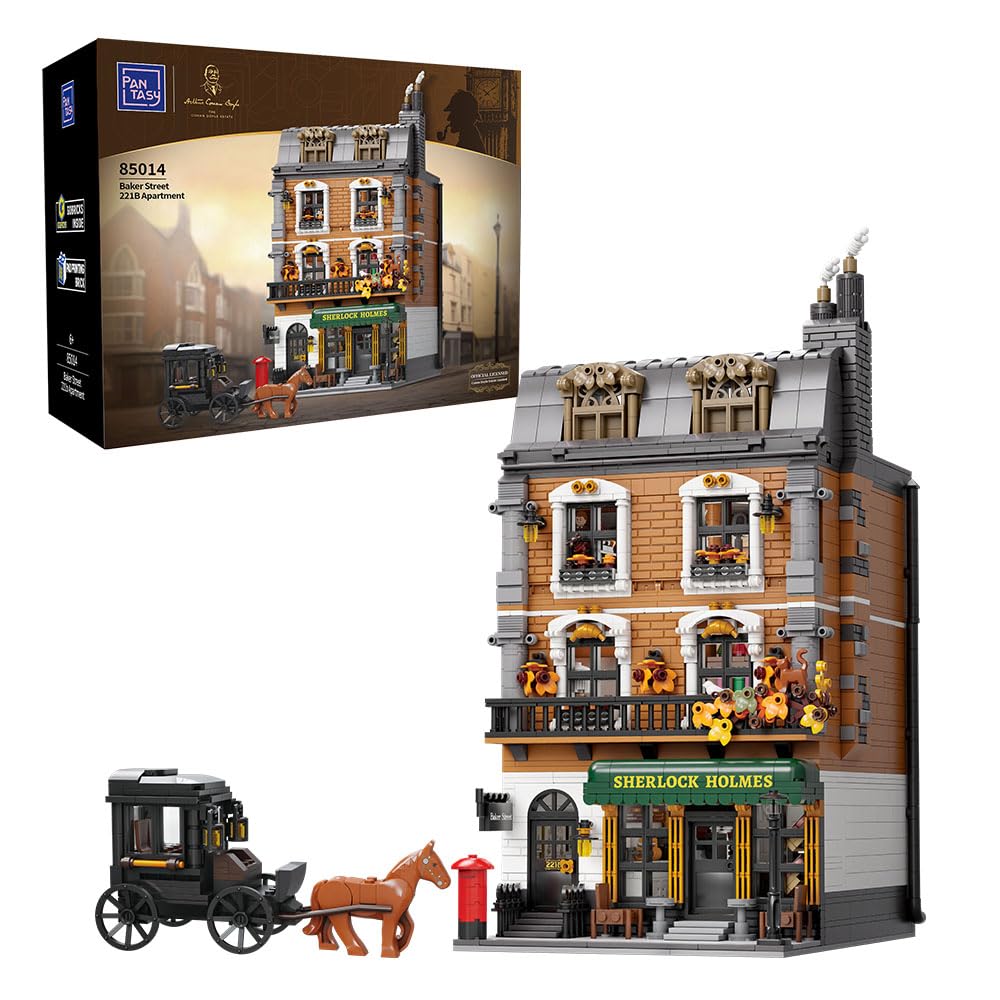 Photo 1 of PANTASY Baker Street 221B Apartment Adult Building Block Set Architecture Modular Model, Sherlock Holmes Fans' Collectible Brick Kit, Exquisite Replica Assembly Toy for Home and Office